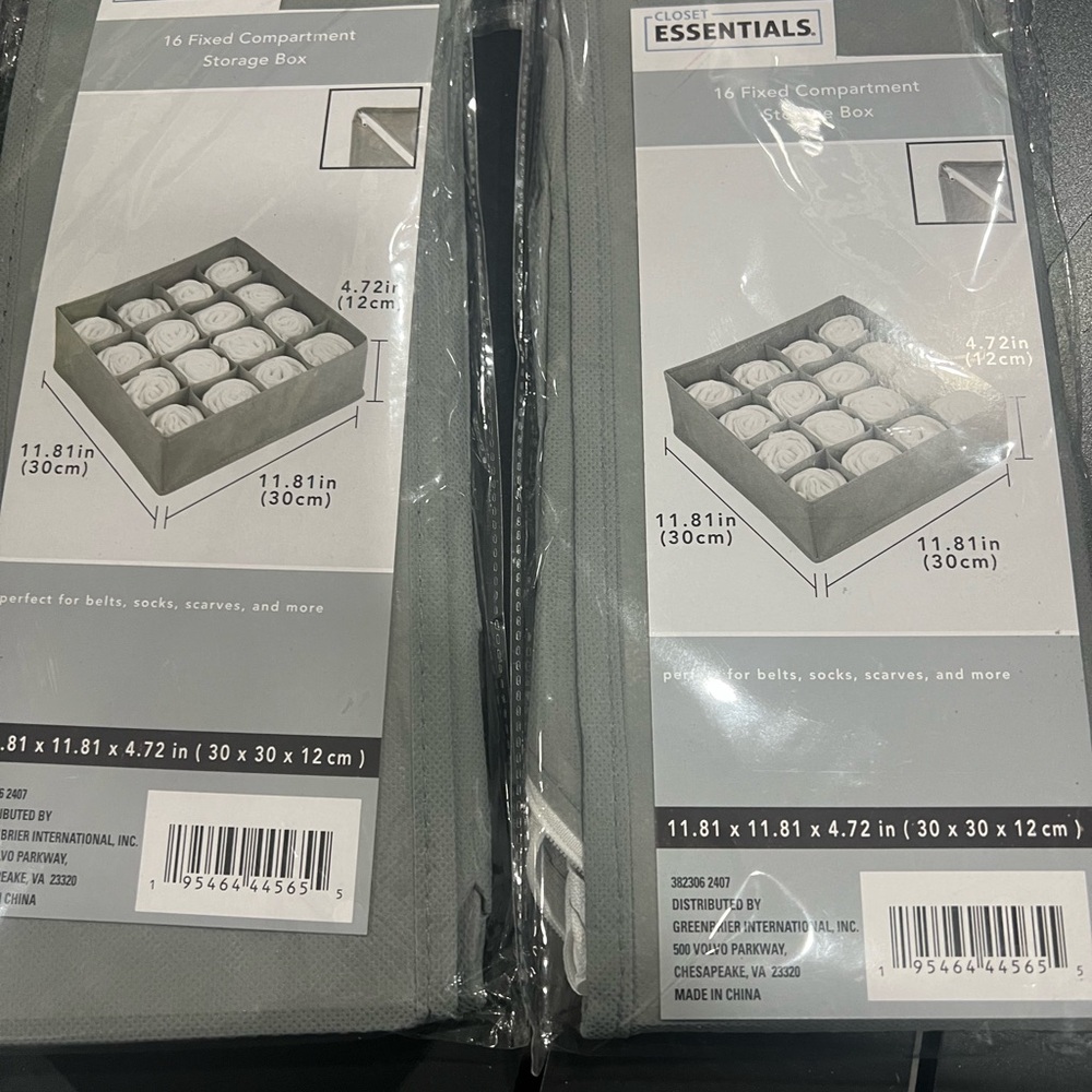 Closet Essentials 16-Compartment Gray Storage Organizer set 2